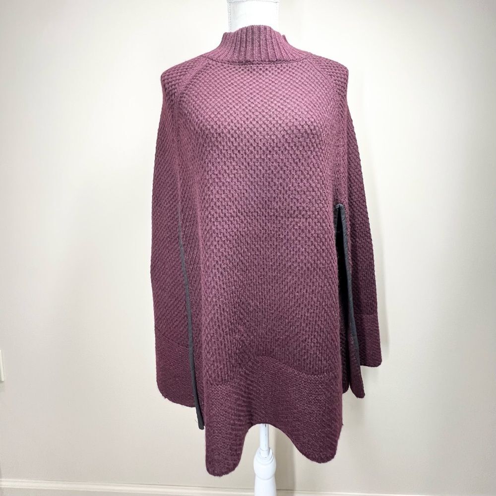 Lauren Ralph Lauren Cape Sweater Chunky Knit Mock Neck Poncho One Size S/M/L